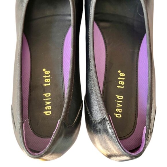 David Tate Simona Block Heel Leather Pumps - Black - 10 Wide - Picture 7 of 10